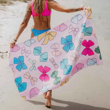 Load image into Gallery viewer, Katydid Reversible Beach Towel Bows