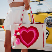 Load image into Gallery viewer, Katydid Beating Heart Chenille Beach Bag Tote