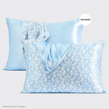 Load image into Gallery viewer, Kitsch X Bridgerton Satin Pillowcase / Toile De Blue