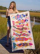 Load image into Gallery viewer, Natural Life Reversible Beach Towel Fish