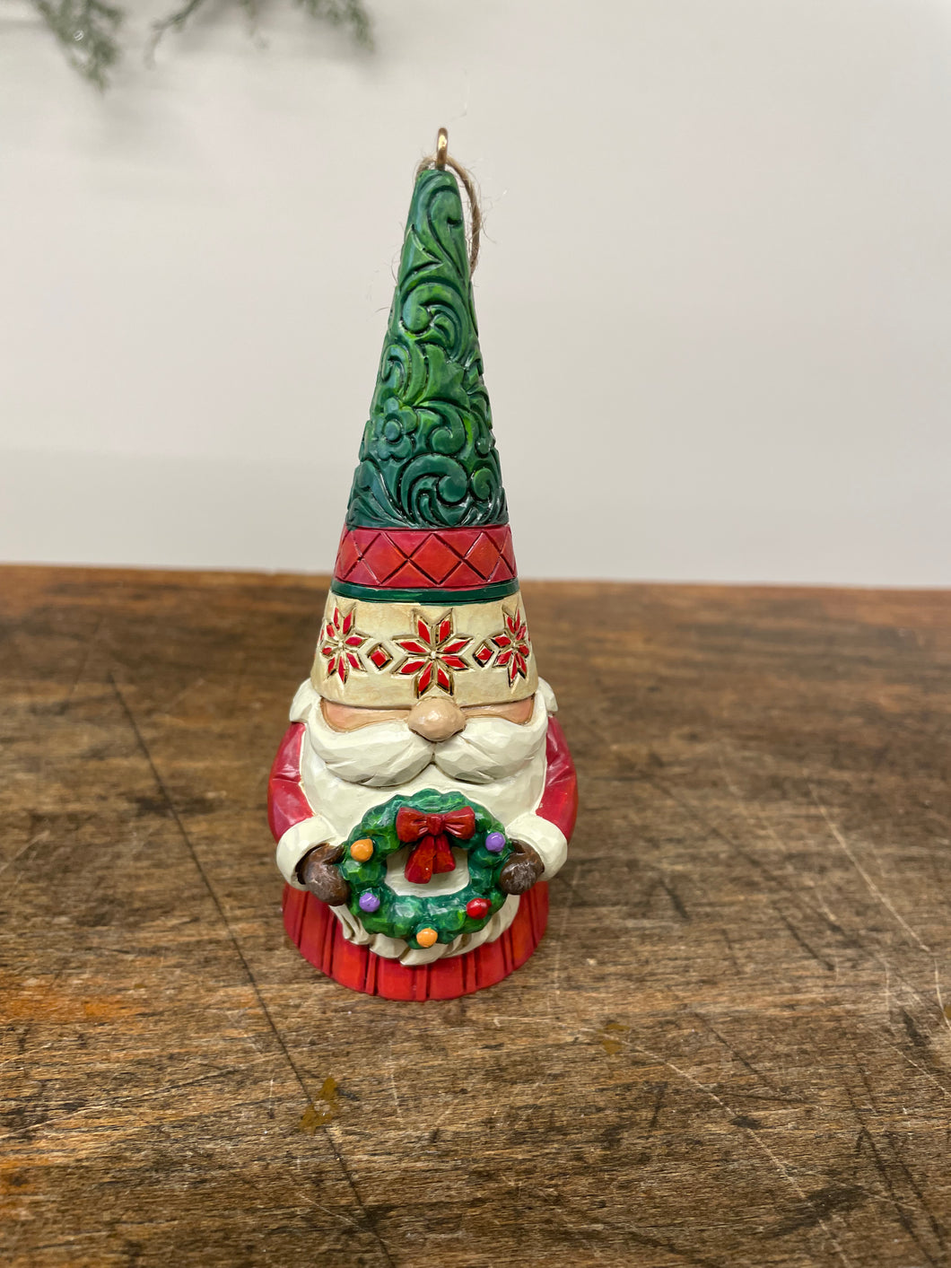 Ornament gnome holding wreath