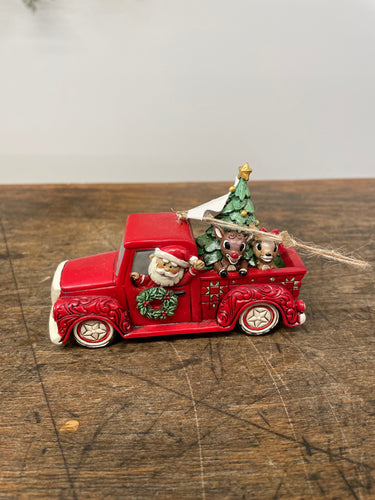 ornament Rudolph in truck with friends