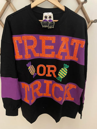 Black sequin Halloween pullover