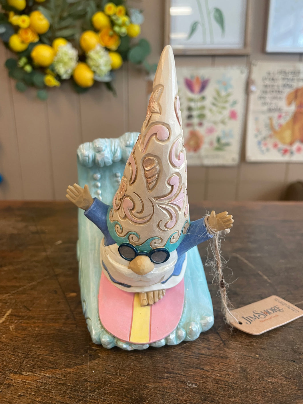 Jim shore surfing gnome