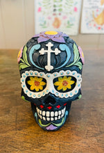 Load image into Gallery viewer, Day of the dead black skull