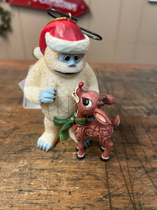 Jim shore bumble, and Rudolph ornament