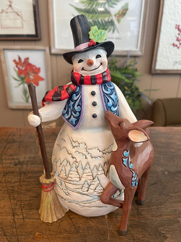 Jim Shore Heartwood A Wonderland Among Friends snowman Deer Scene