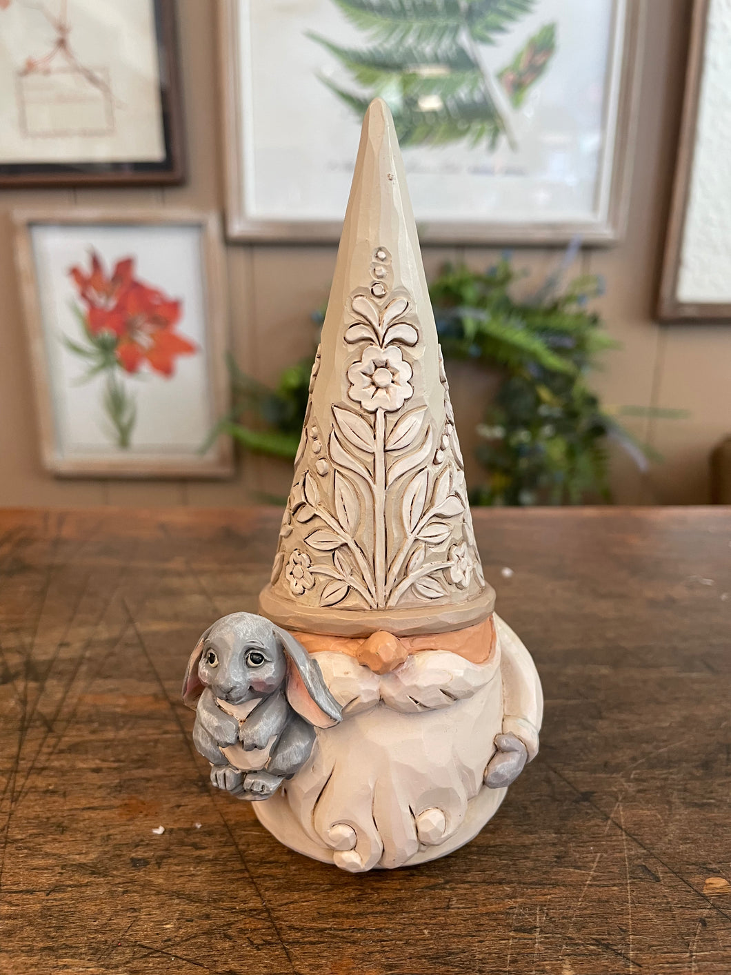 Jim Shore Woodland Gnome Holding Bunny