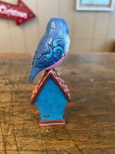 Load image into Gallery viewer, Jim shore blue bird on birdhouse