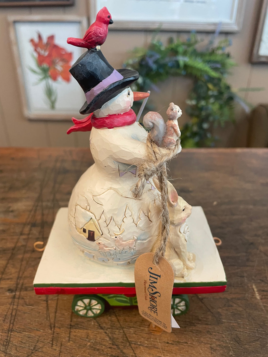 Jim shore Snowman on Train Car