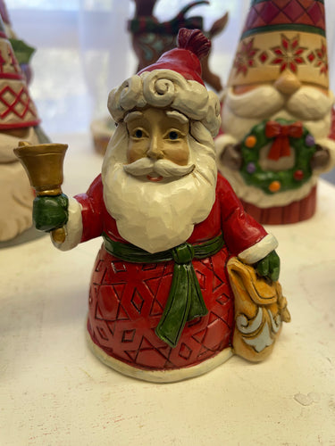 Jim shore mini Santa with bell and bag