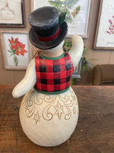 Load image into Gallery viewer, Jim shore Snowman with Plaid Vest