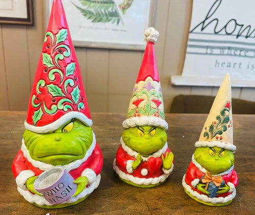 Jim Shore Grinch Gnome Holding Present