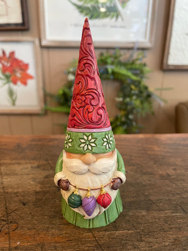 Jim shore Christmas gnome holding lights