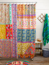 Load image into Gallery viewer, Natural Life patchwork shower curtain