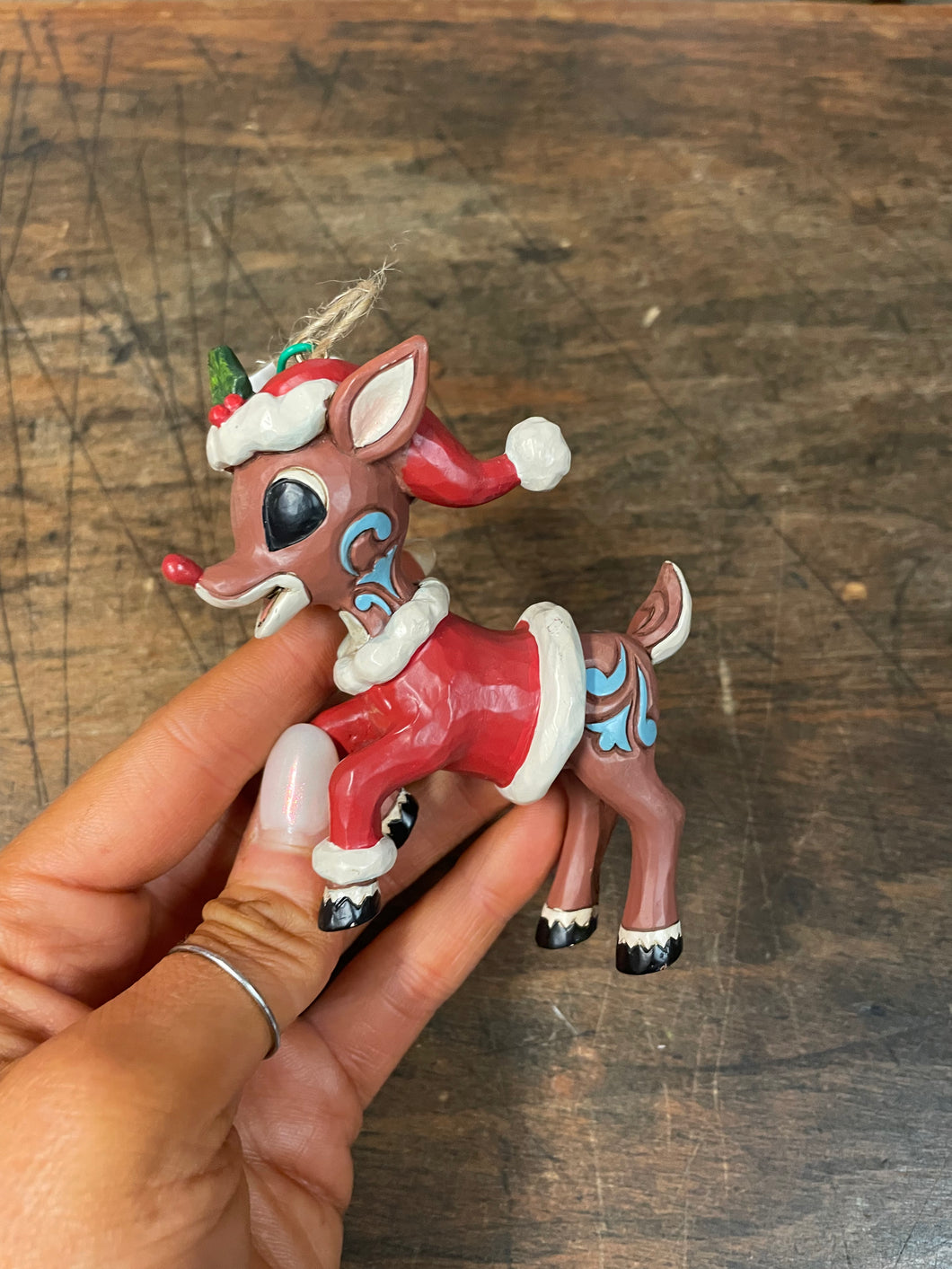 Jim shore Rudolph in Santa suit ornament