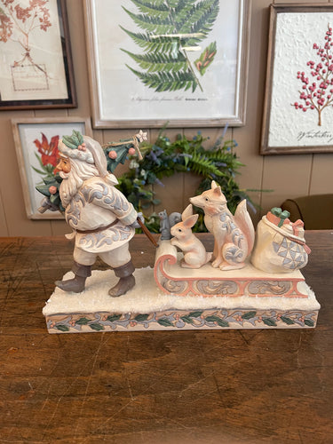 Jim shore Woodland Santa/Animals on Sled