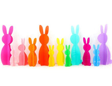 Load image into Gallery viewer, Set of 3 Acrylic Blue Bunny Decor