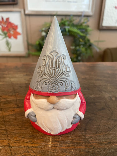 Jim shore Grey Floral Hat Gnome