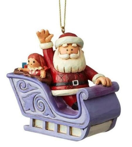 Jim shore SANTA in Sleigh ORNAMENT with misfit toys Jim Shore (Rudolph Traditions)
