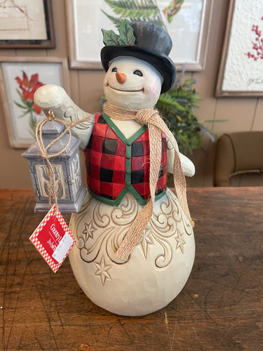 Jim shore Snowman with Plaid Vest